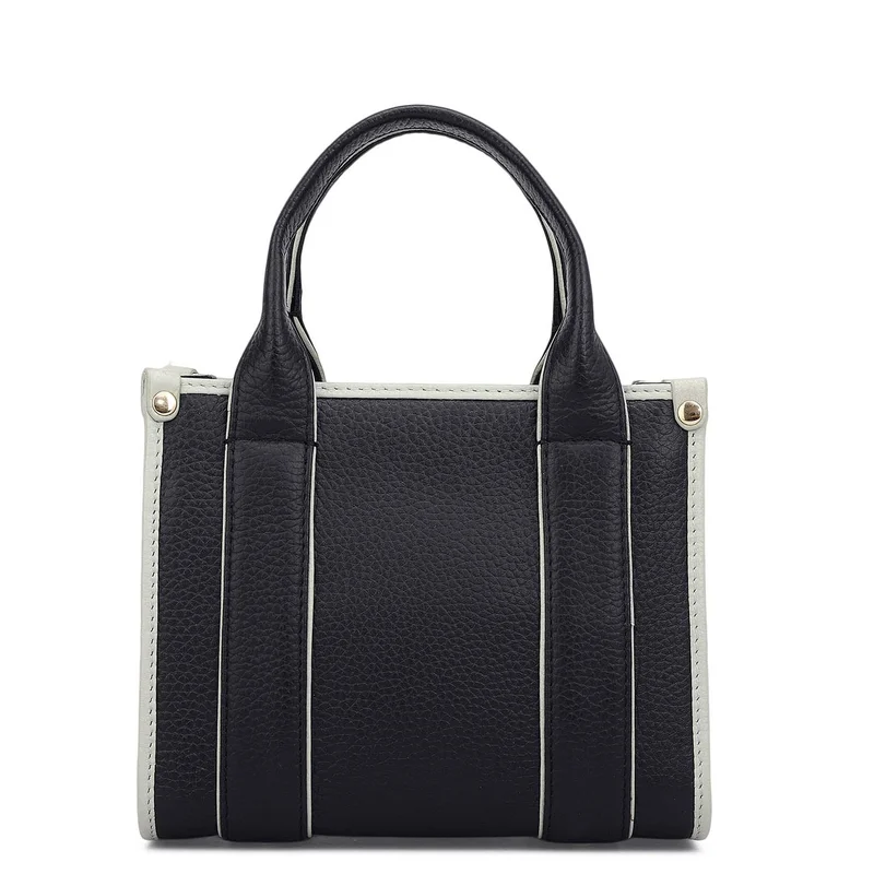 Da Milano Black Small Wax Leather Satchel - Black for Women | Best Price UAE